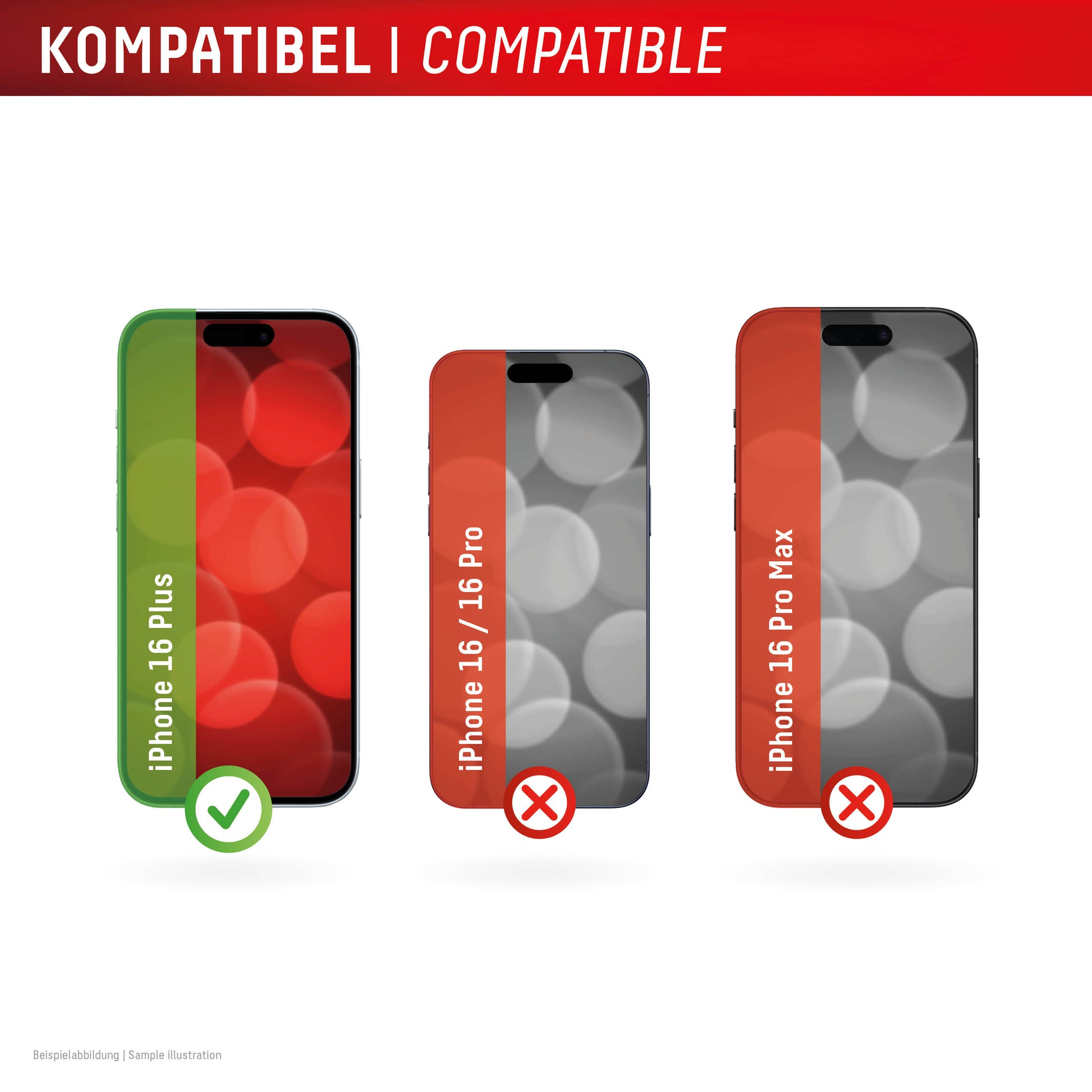 Displex Displayschutz (Panzerglas), Full Cover – für iPhone 16 Plus – mit Applikator