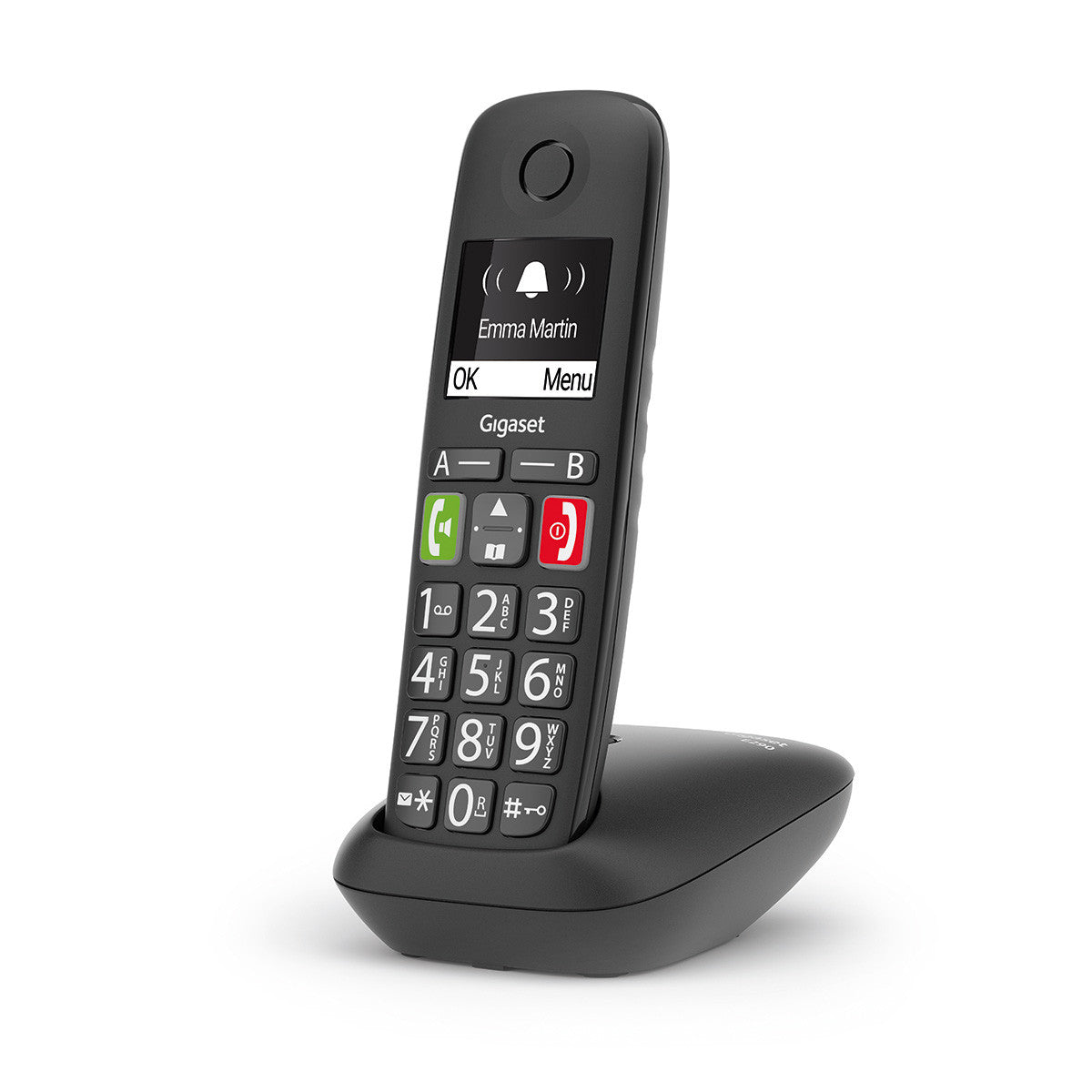 Gigaset E290 – DECT-Telefon mit Basis, Freisprechen, schwarz