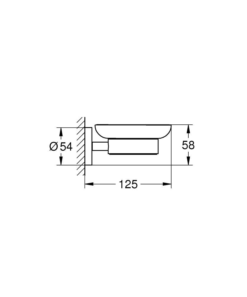 GROHE Seifenhalter (Wand) Start – Glas, Wandmontiert, 6×12,5×5,8 cm, Schwarz/Transparent