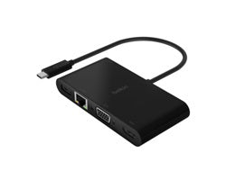 Belkin AVC004BTBK USB-C Multiport-Adapter – HDMI, VGA, RJ-45, USB-A, 4K (3840 × 2160) – 15 cm – Schwarz