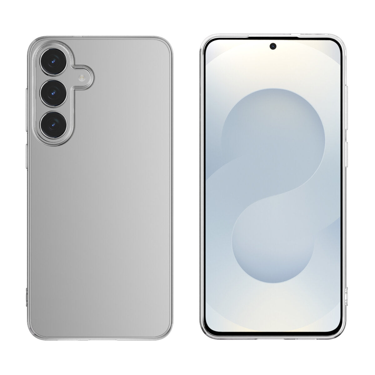 4smarts Backcover – für Samsung Galaxy S25 FE, PC+Gehärtetes Glas, Transparent