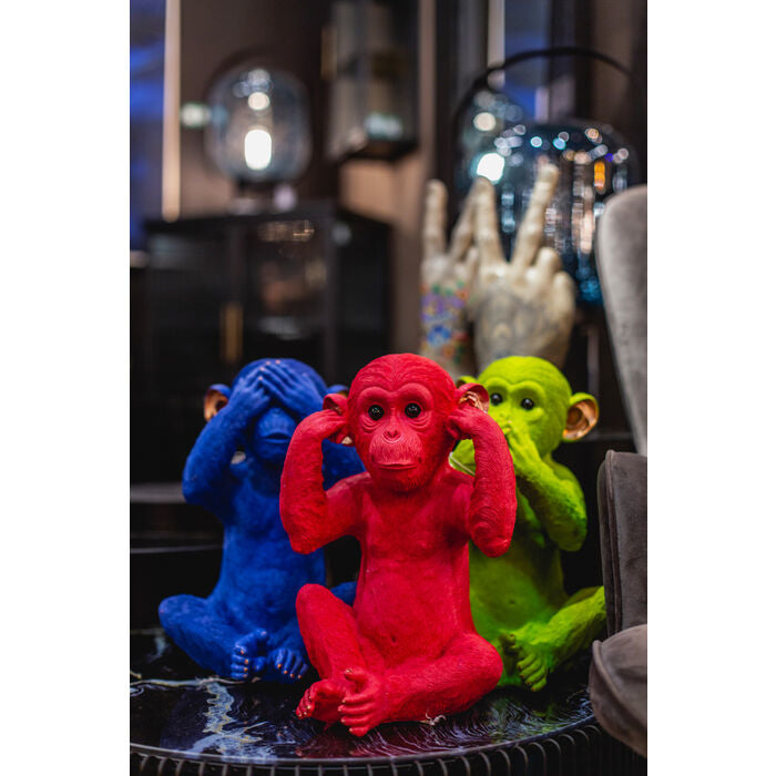 KARE Design Kare Spardose Monkey Mizaru, blau, Kunststoff, 25 × 24 × 35 cm