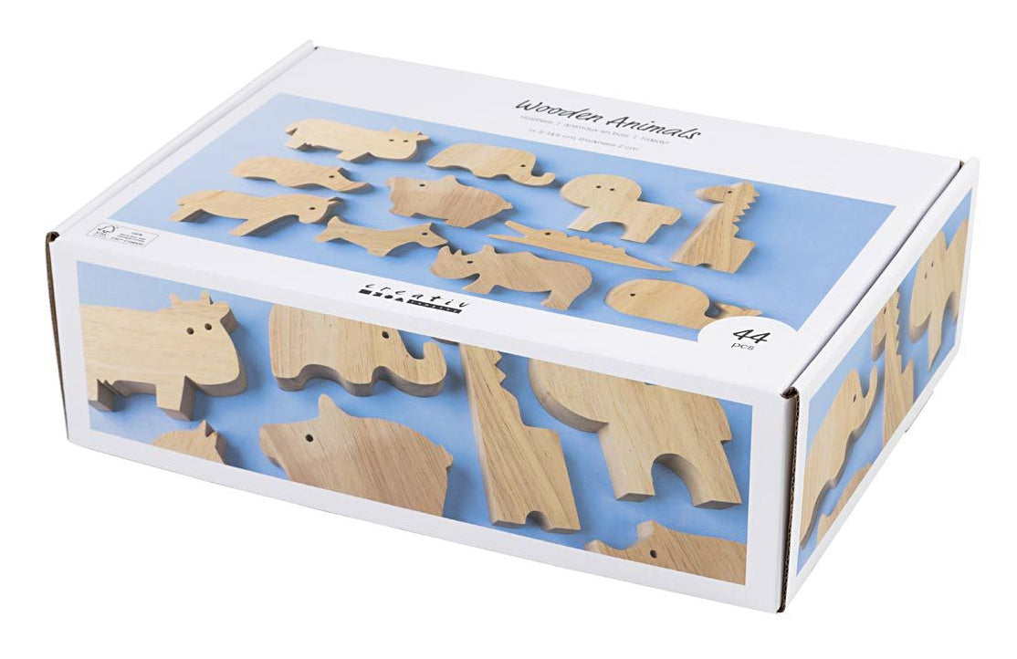Creativ Company Holzfigur, Gummibaum, Farm & Safari, 2 × 3 cm, 44 Stk.