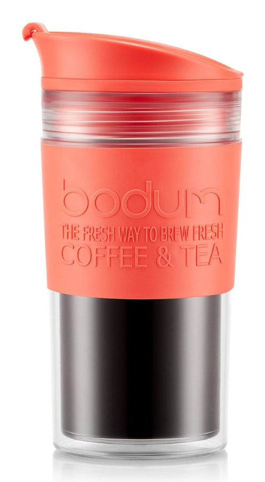 Bodum Travel Mug Thermobecher 350 ml – Doppelwandig, Kunststoff, Koralle