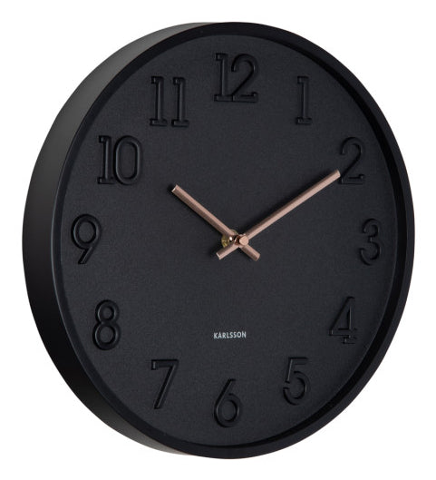 Karlsson Wanduhr Calma – Ø 30 cm, schwarz, Kunststoff