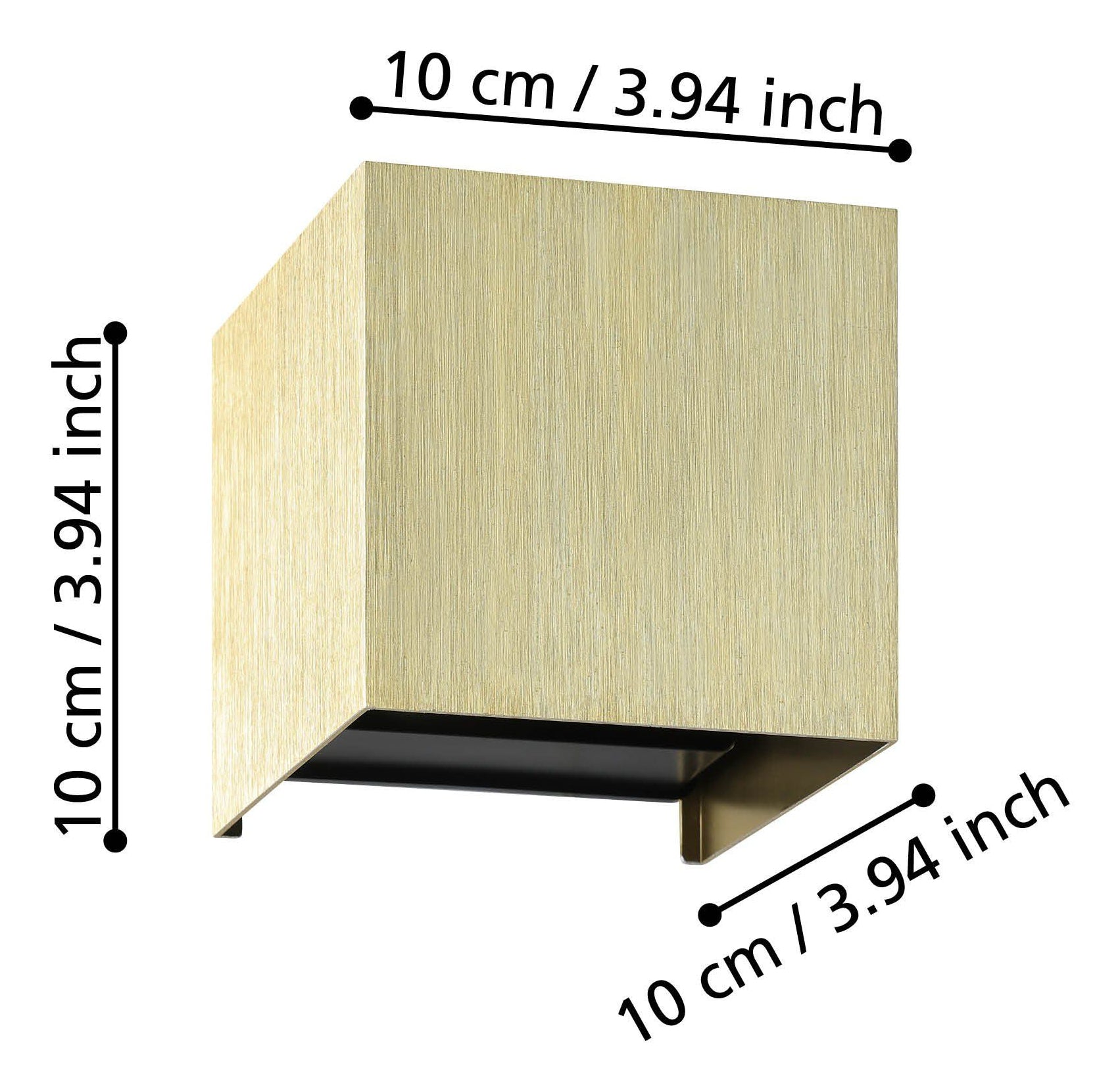 EGLO Wand-/Deckenleuchte VALMONTONE – 10 × 10 cm, 400 lm, 2 W, 3000 K, Messing