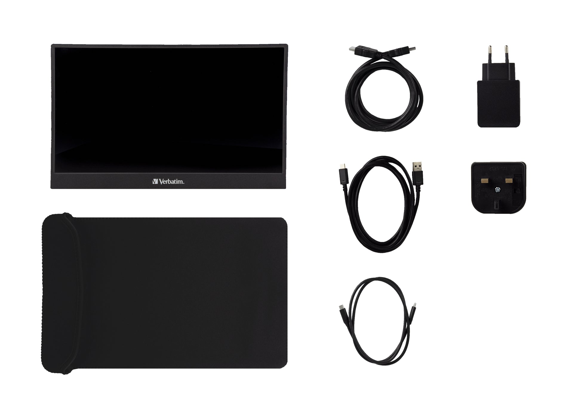Verbatim Portabler Monitor, 14", 1920 × 1080 (Full HD), IPS, 60 Hz, 220 cd/m², Lautsprecher, Schwarz