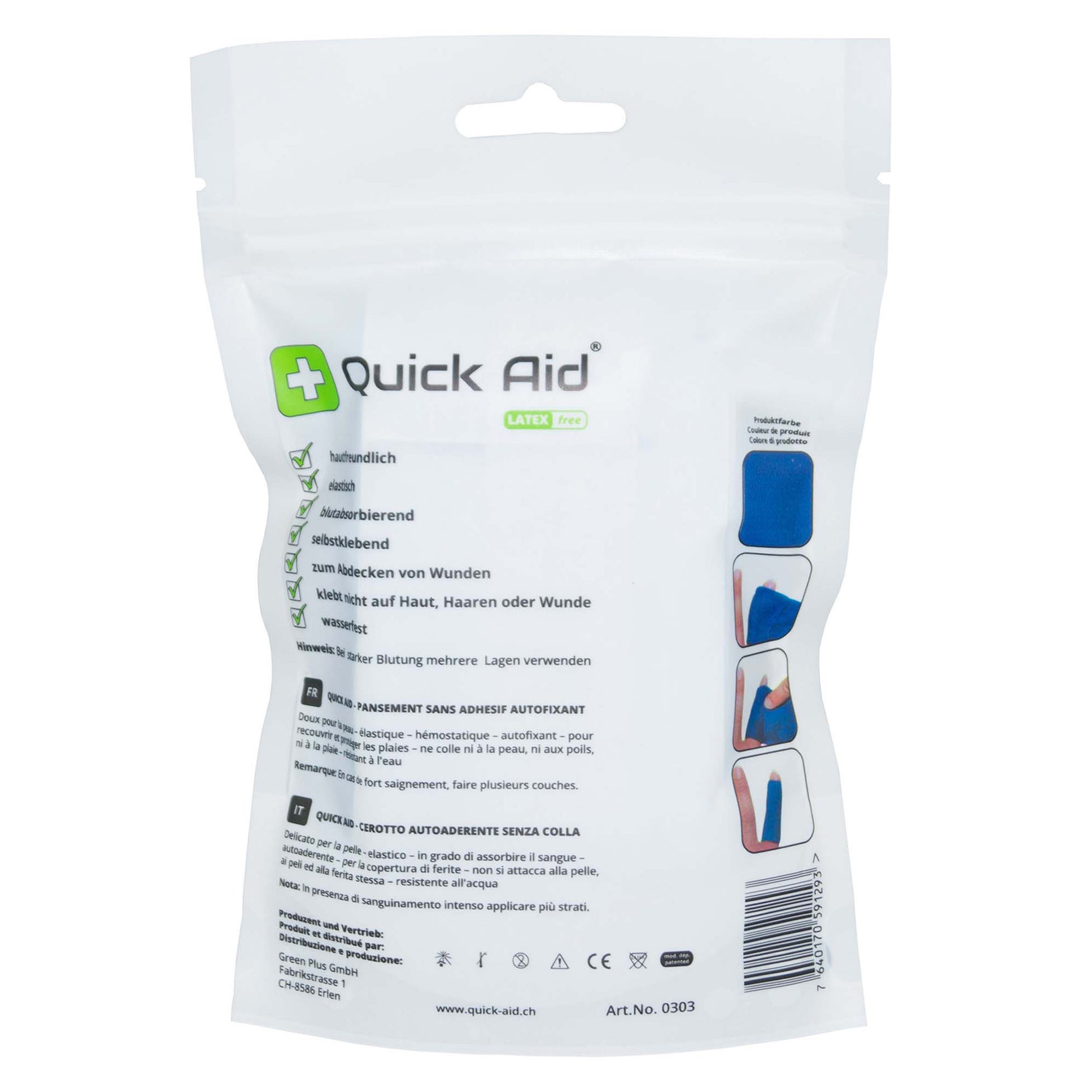 Quick Aid Pflaster – 60 × 1'000 mm, blau