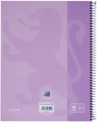Oxford Spiralbuch – A4+ – mikroperforiert, 4-fach gelocht, Write & Erase-Innenseite, Sicherheits-Spirale, lila