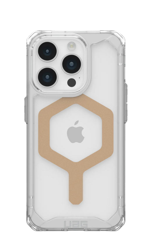 Urban Armor Gear UAG – Backcover Plyo – für Apple iPhone 15 Pro – transparent/gold – TPU/PC – MagSafe-kompatibel
