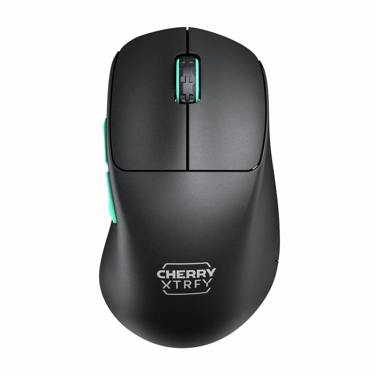 CHERRY XTRFY M64 – Gaming-Maus – Kabellos (2,4 GHz), 26000 DPI, Schwarz, Türkis