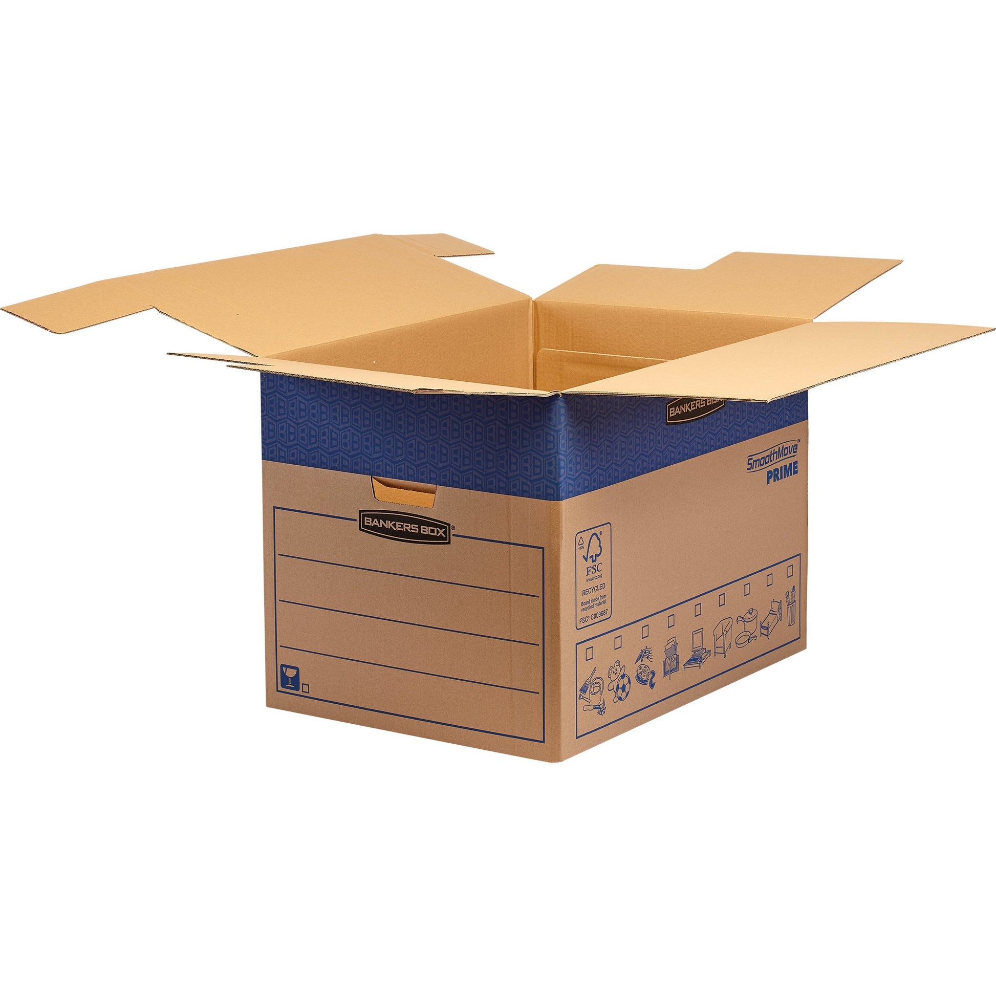 Fellowes R-Kive Umzugsbox 127 l – 480 × 463 × 632 mm, braun, Karton, 5er Pack