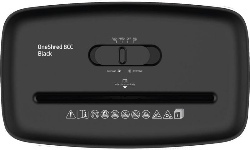 HP OneShred 8CC Aktenvernichter – Partikelschnitt, P-4, 5 × 18 mm, 8 Blatt, 15 l, Kreditkarten