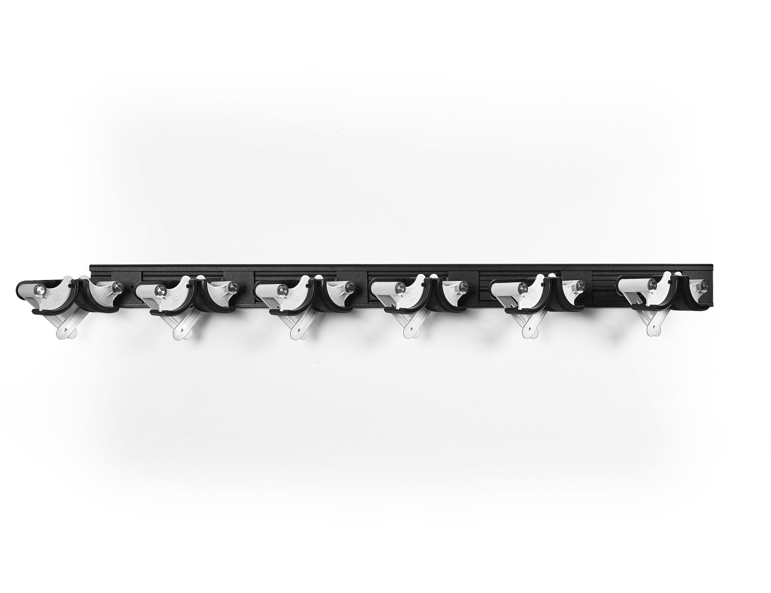 Flip Clip Wandgarderobe 6 Haken – Glasfaser/Stahl/Polyamid/Aluminium/Gummi – weiss – 985 × 100 mm