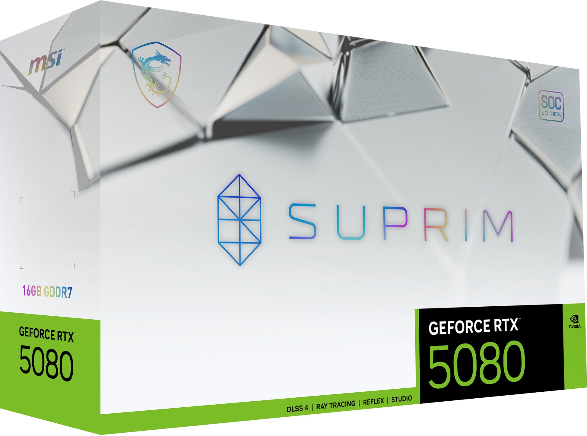 MSI GeForce RTX 5080 SUPRIM 16G SOC – PCIe Grafikkarte – 3×DP, 1×HDMI, PCIe 5.0, 16 GB GDDR7, 360 W