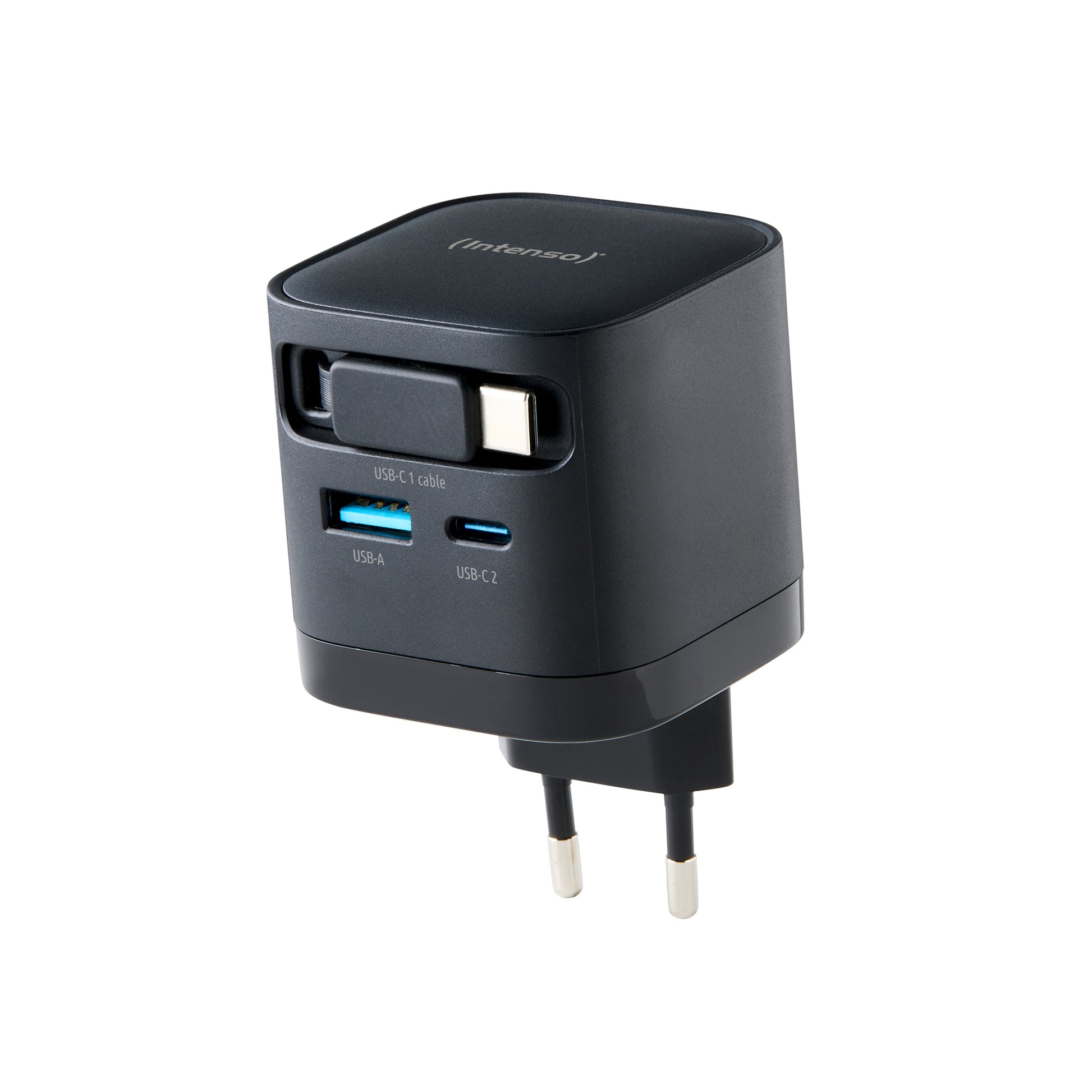 Intenso 7806520 USB-Ladegerät 65 W – GaN, PD 3.0/PPS/QC 4.0 – EU-Stecker (Typ C) – Schwarz