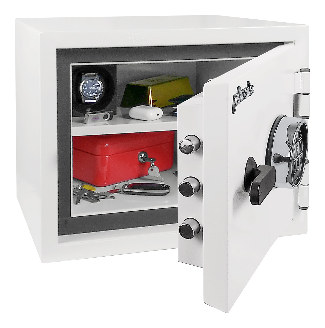 Phoenix Safe Co. Phoenix Tresor Fortress Pro SS1461E – Elektronikschloss – 23,0 l – 60 Minuten Feuerschutz – Bodenmontage – Weiss