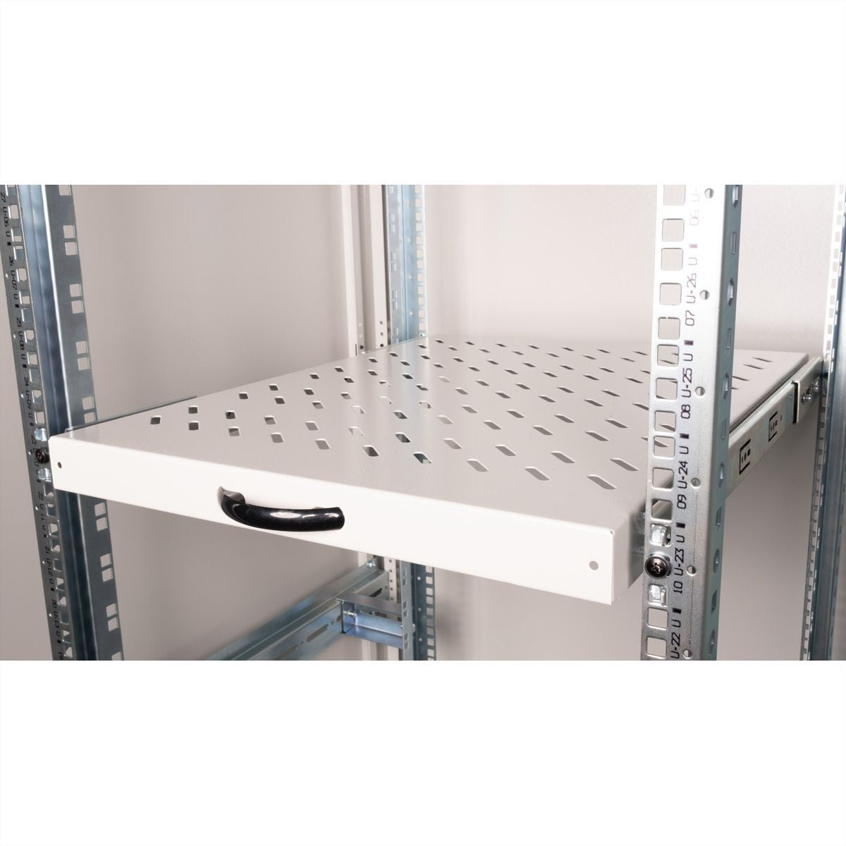 ROLINE Rack-Regalboden 19" – ausziehbar – 1U – 485 × 568 × 40 mm – 25 kg – grau – Stahl