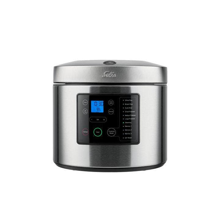 Solis Reiskocher 8161 – 5 l, 860 W, Warmhaltefunktion – silber/edelstahl