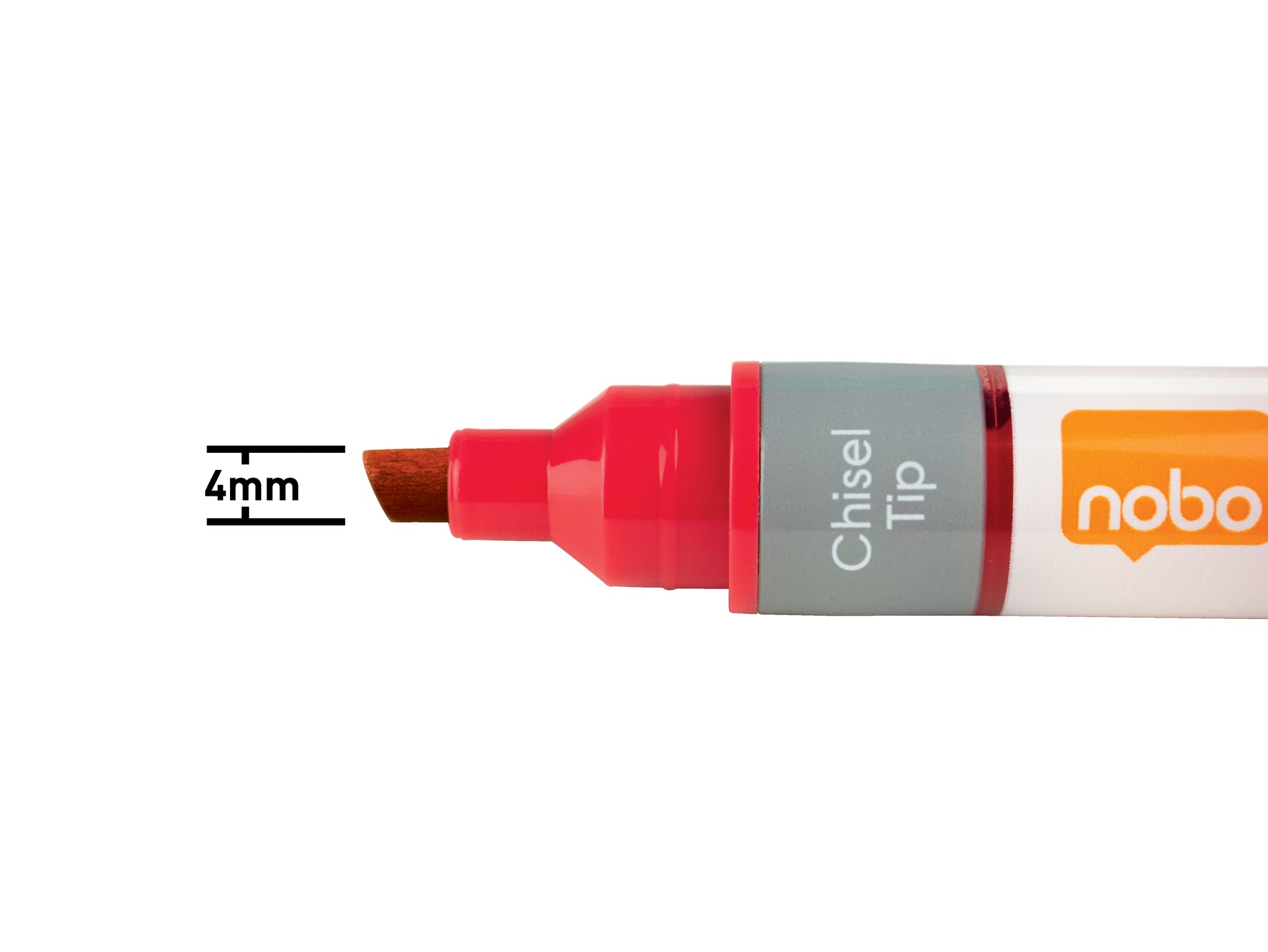 Nobo Nicht-permanenter Marker N-Marker Viscom – fein 4 mm – rot – 10er-Set – trocken abwischbar