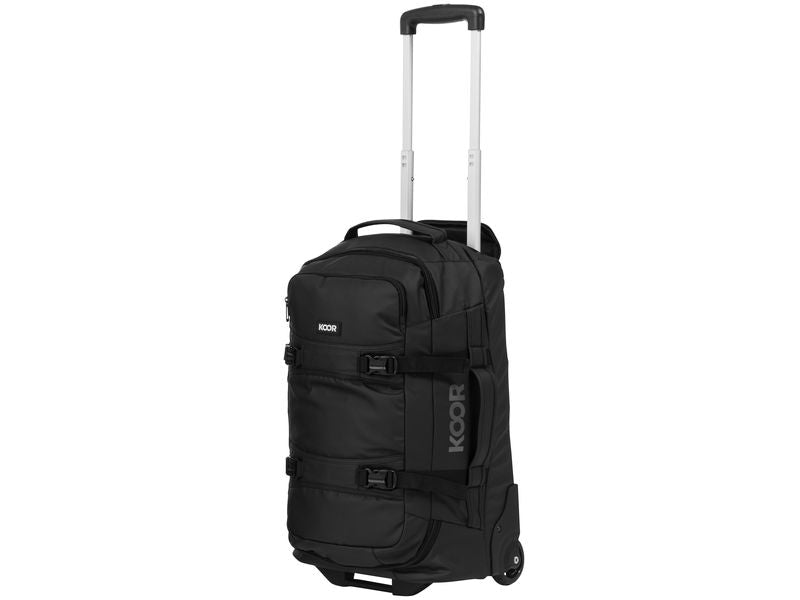 KOOR Handgepäck-Trolley JIIBS 50 – 50 l, Weichschale rPET, 2 Rollen, Schwarz, 32 × 55 × 24 cm