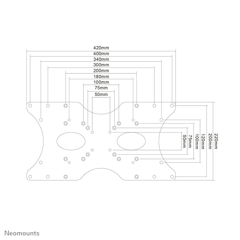 Neomounts FPMA-VESA400 – VESA-Adapterplatte – 22–52" – bis 35 kg/Monitor