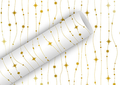 Braun + Company Geschenkpapier Rolle – Glitzerkette, Weihnachten – seidenmetallisiert – 70 cm × 2 m