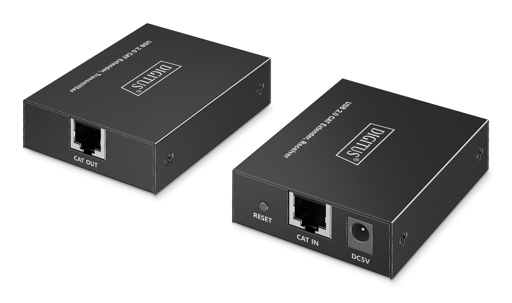 Digitus USB-Extender – bis 150 m, 1 Gbit/s, 5× USB 2.0 – Schwarz