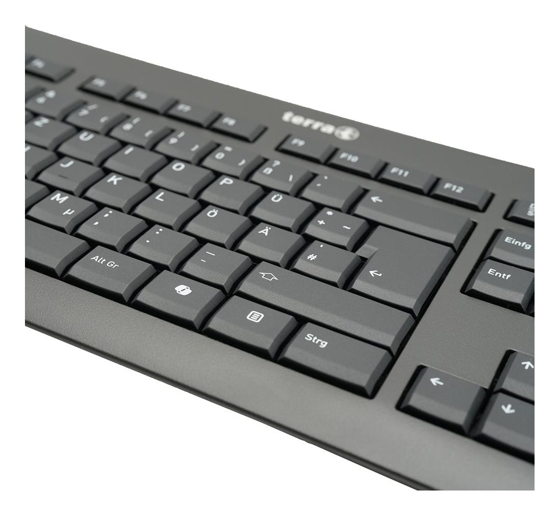 TERRA Tastatur – QWERTZ 105 Tasten, kabelgebunden USB 1,8 m, volle Grösse 100%