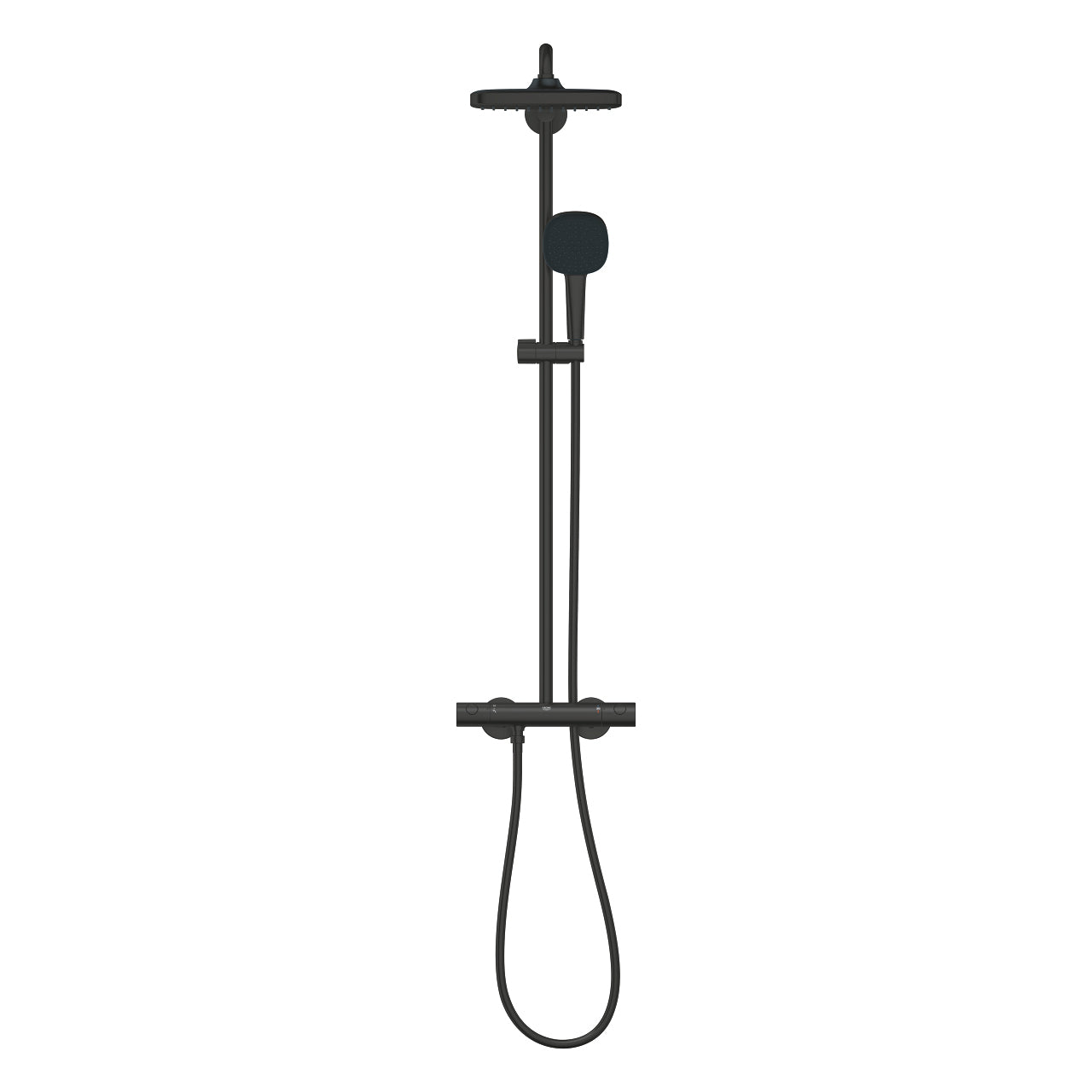 GROHE Duschsystem Vitalio Comfort 250 – 29,8×41,2×112 cm, Kunststoff, Aufputz-Thermostat, Schwarz