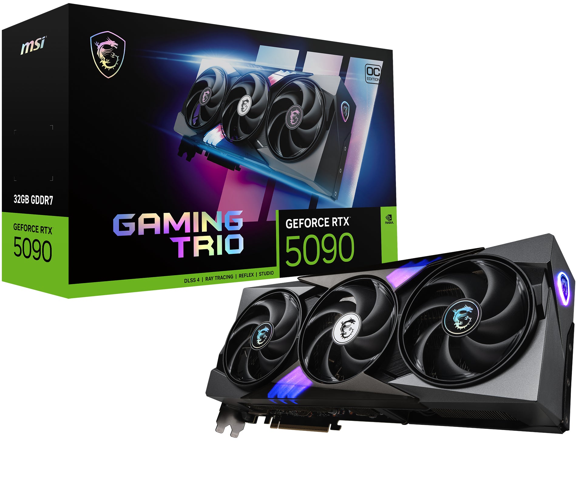 MSI GeForce RTX 5090 GAMING TRIO OC 32G – PCIe Grafikkarte – 3×DP, 1×HDMI, PCIe 5.0, 32 GB GDDR7, 512 Bit