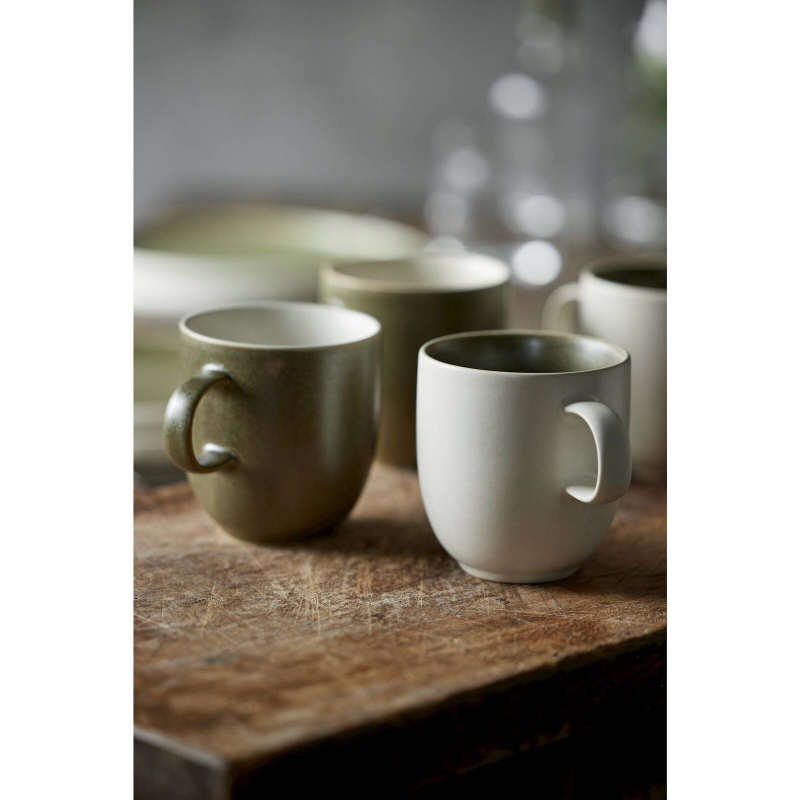 Studio Round Tasse North – 330 ml, Steinzeug, Dunkelgrün, spülmaschinenfest, mikrowellengeeignet