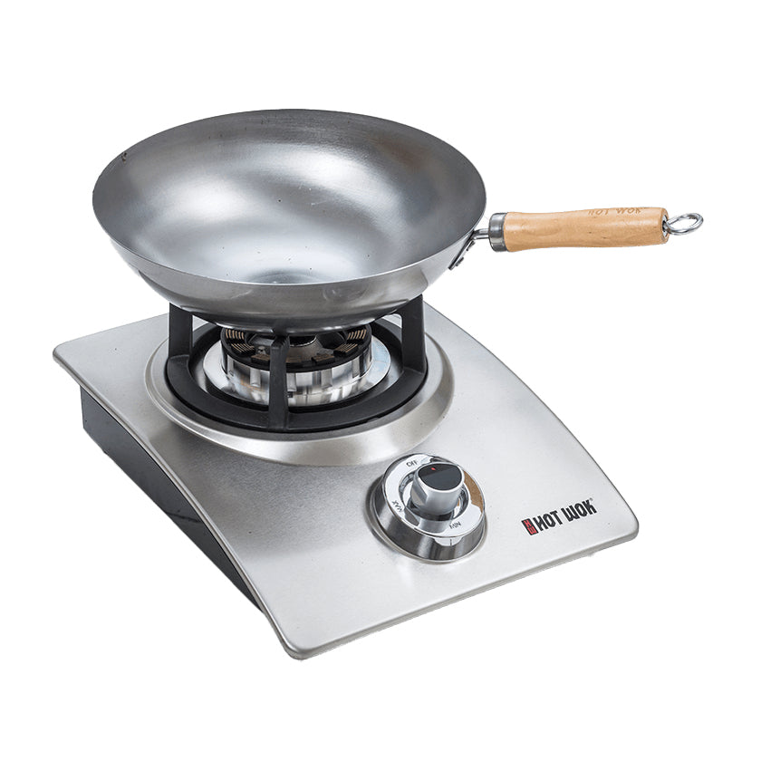 Hot Wok Fonduepfanne HW3730 – Ø 30 cm, Karbonstahl, Teflon, Schwarz/Holz