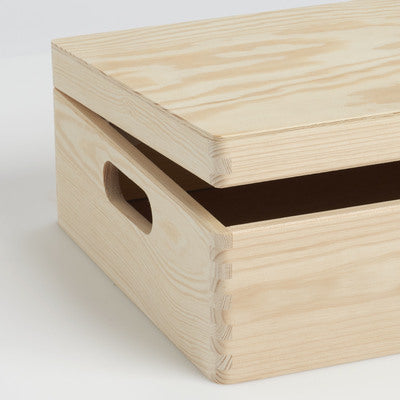 Zeller Present Aufbewahrungsbox (mit Deckel) – Holz – Natur – 400 × 140 × 300 mm