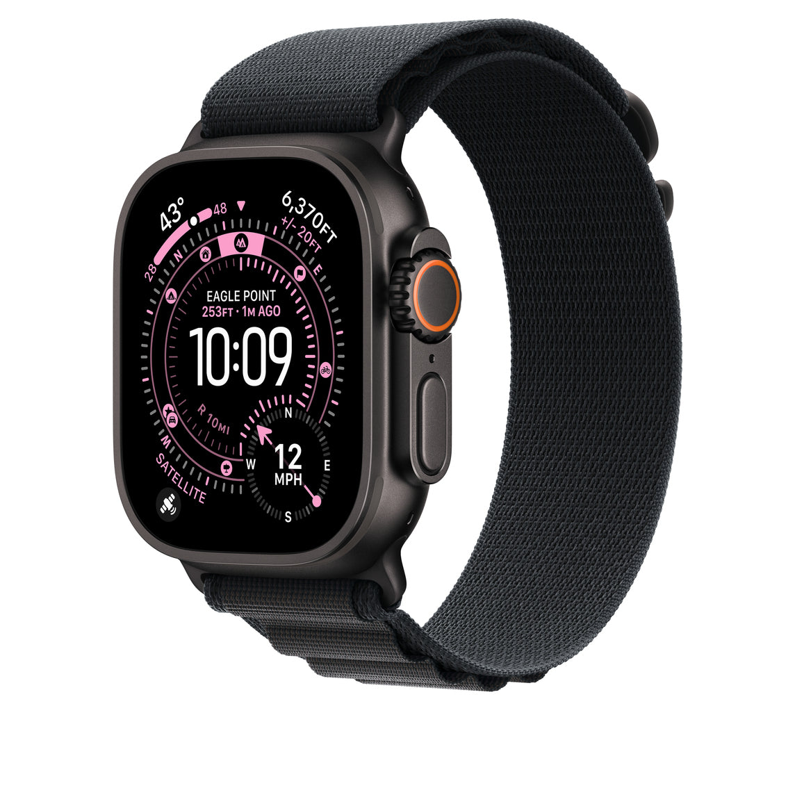 Apple Alpine Loop – Armband – für Apple Watch 49 mm, Schwarz, Grösse L, Recyceltes Polyester