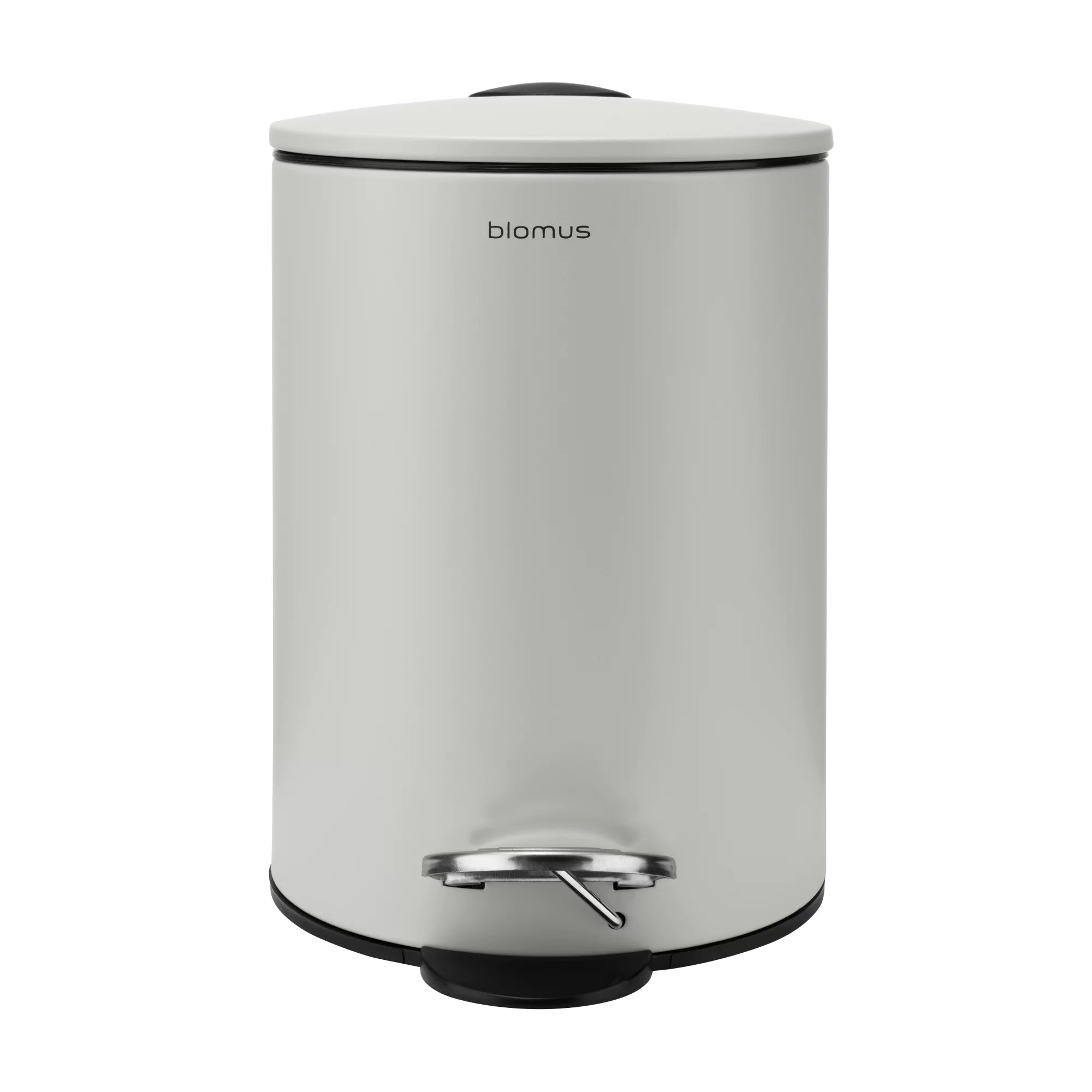 Blomus Treteimer TUBO – 3 l – Stahl, rund – hellgrau – Soft-Close, mit Innenkübel