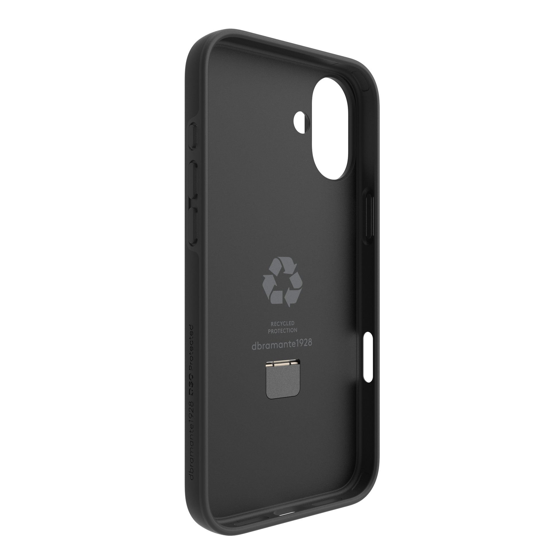 dbramante1928 Iceland Ultra D3O MS Kick Backcover – für Apple iPhone 16 Plus, Recycling-Kunststoff, schwarz