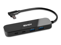 Lindy 43334 USB-Hub – USB-C, 2× USB-A, 100 W PD