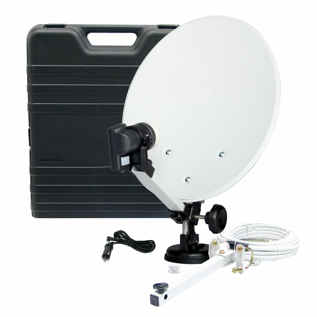 Telestar SAT-Camping-Koffer – Medienbox, ohne Receiver, Stahl, Weiss