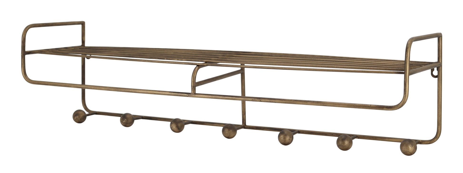 Chic Antique Wandregal – Wandmontage – 1 Boden – 80 × 20 × 21,5 cm – 5 kg – Messing – Metall – 1 Stk.
