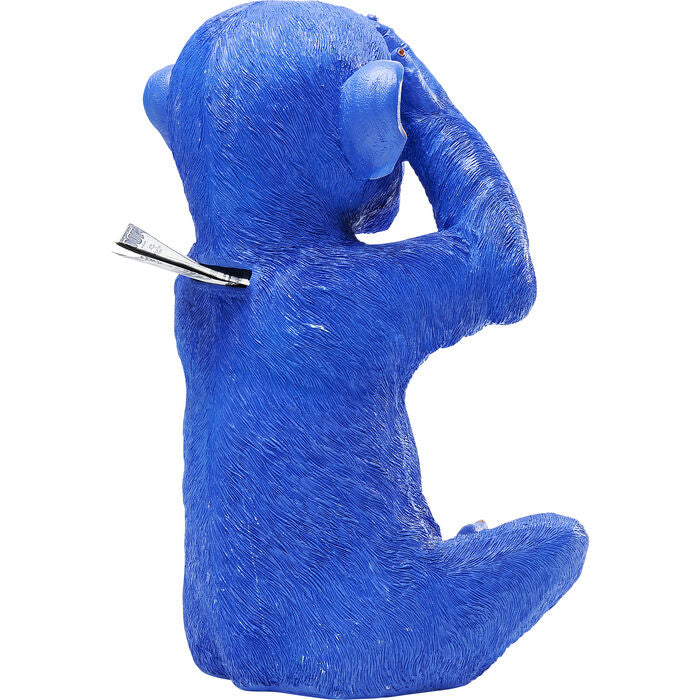 KARE Design Kare Spardose Monkey Mizaru, blau, Kunststoff, 25 × 24 × 35 cm