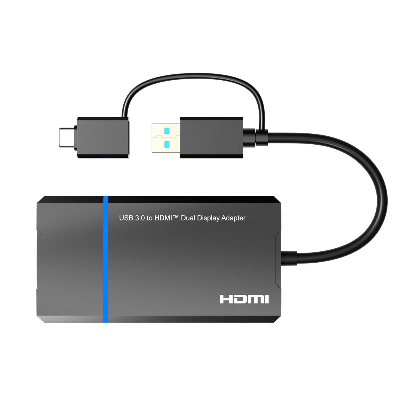 Microconnect Multi-Monitor-Adapter USB-C/USB-A zu 2× HDMI – Video-Ausfunktion, Umschaltbar per Klick
