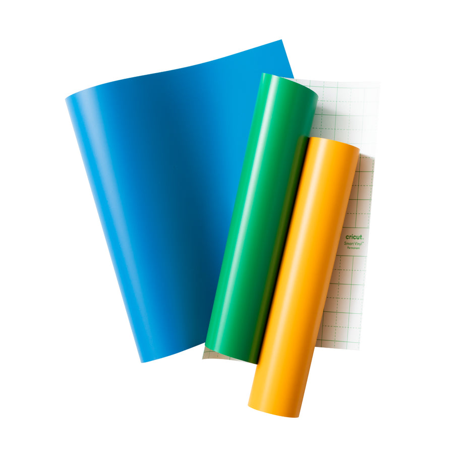 Cricut Matte Vinylfolie – Gelb, Blau und Grün – 24,1 × 30,5 cm – für CRICUT JOY Xtra Schneideplotter
