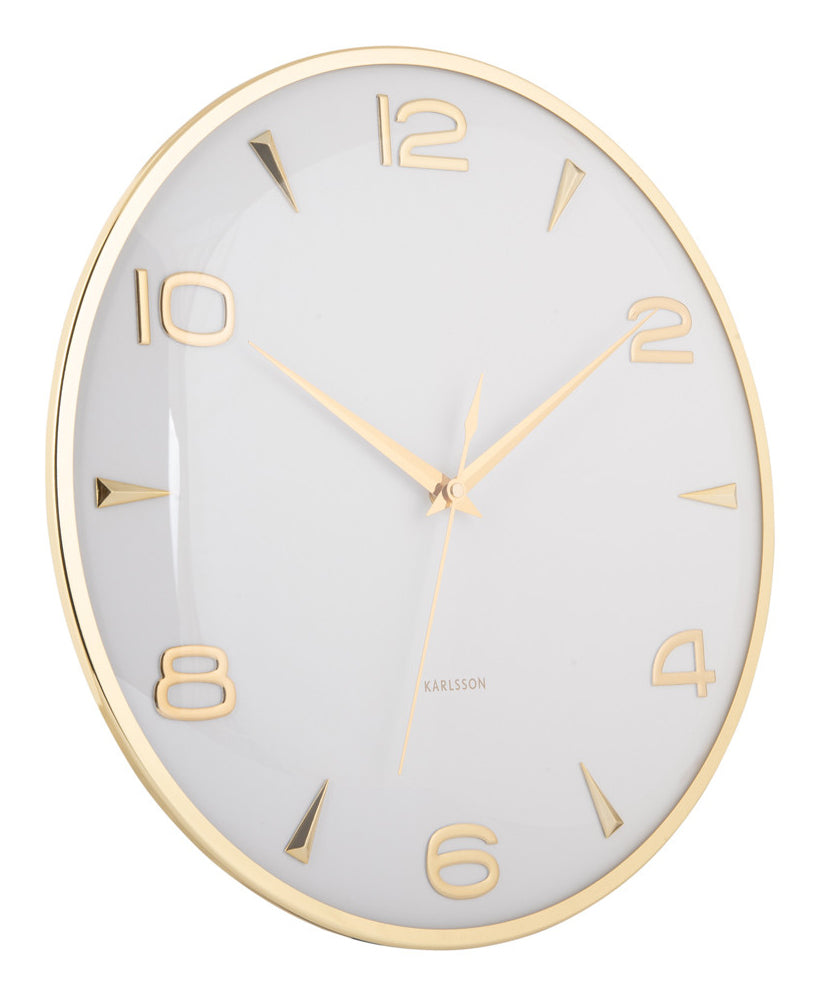 Karlsson Wanduhr Sienna Glow – Ø 40,6 cm, weiss, Metall
