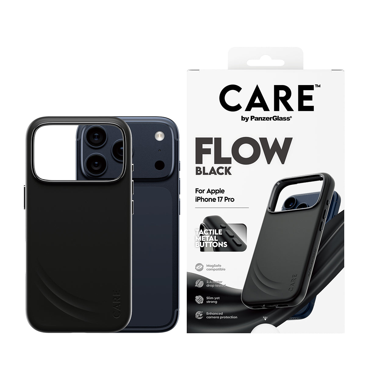 PanzerGlass Backcover – für Apple iPhone 17 Pro – schwarz – Silikon – MagSafe-kompatibel