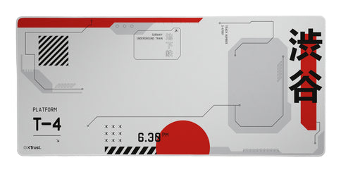 Trust GXT759 Gaming-Mauspad XXL 900×400 mm – Weiss, gestickte Kanten, Anti-Rutsch-Basis