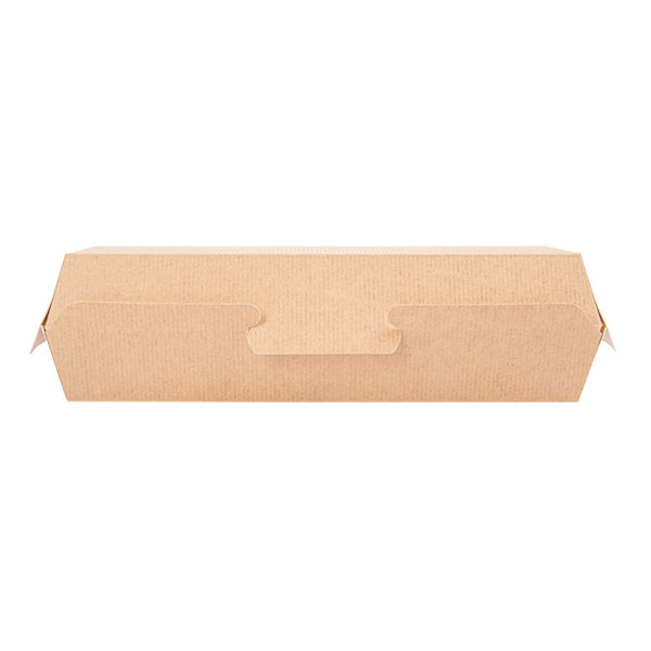 Garcia de Pou Weita Take-away-Box Hotdogbox, Papier/Karton – 232 × 90 × 63 mm, braun/weiss – FSC – 50 Stk.
