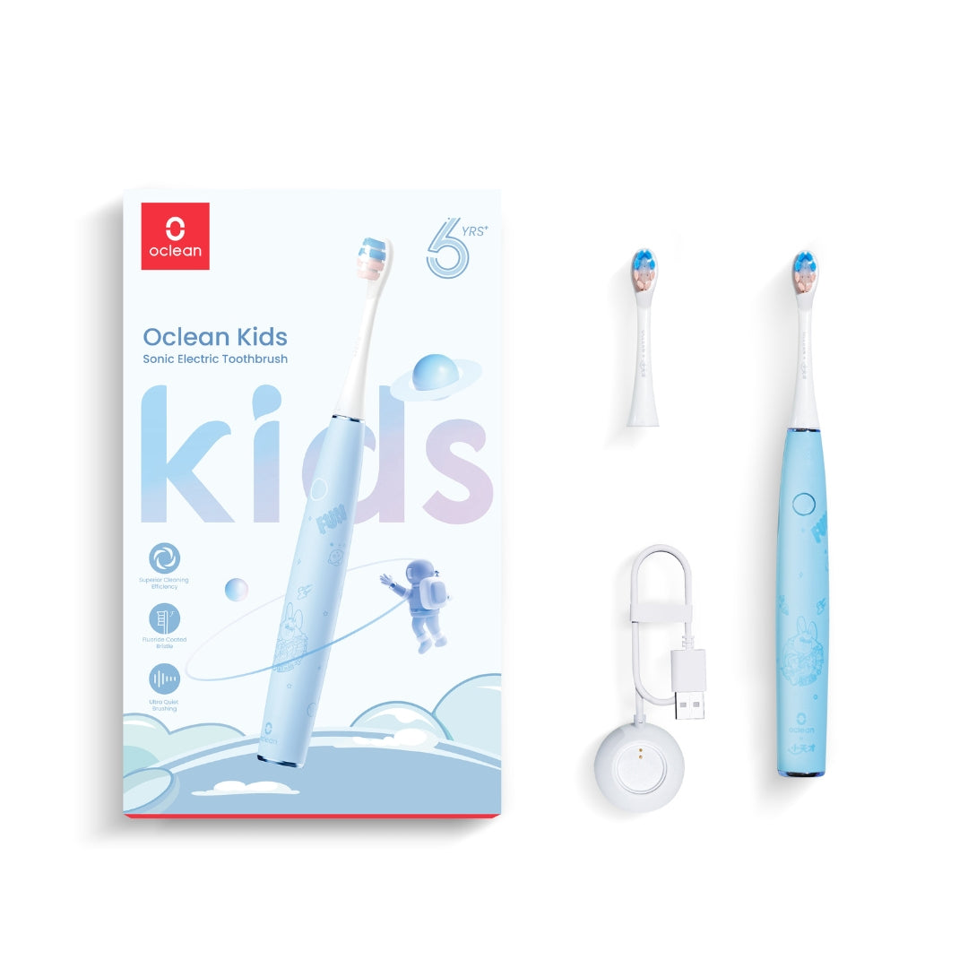 Oclean Elektrische Schallzahnbürste Kids – 2 Bürstenköpfe – Blau
