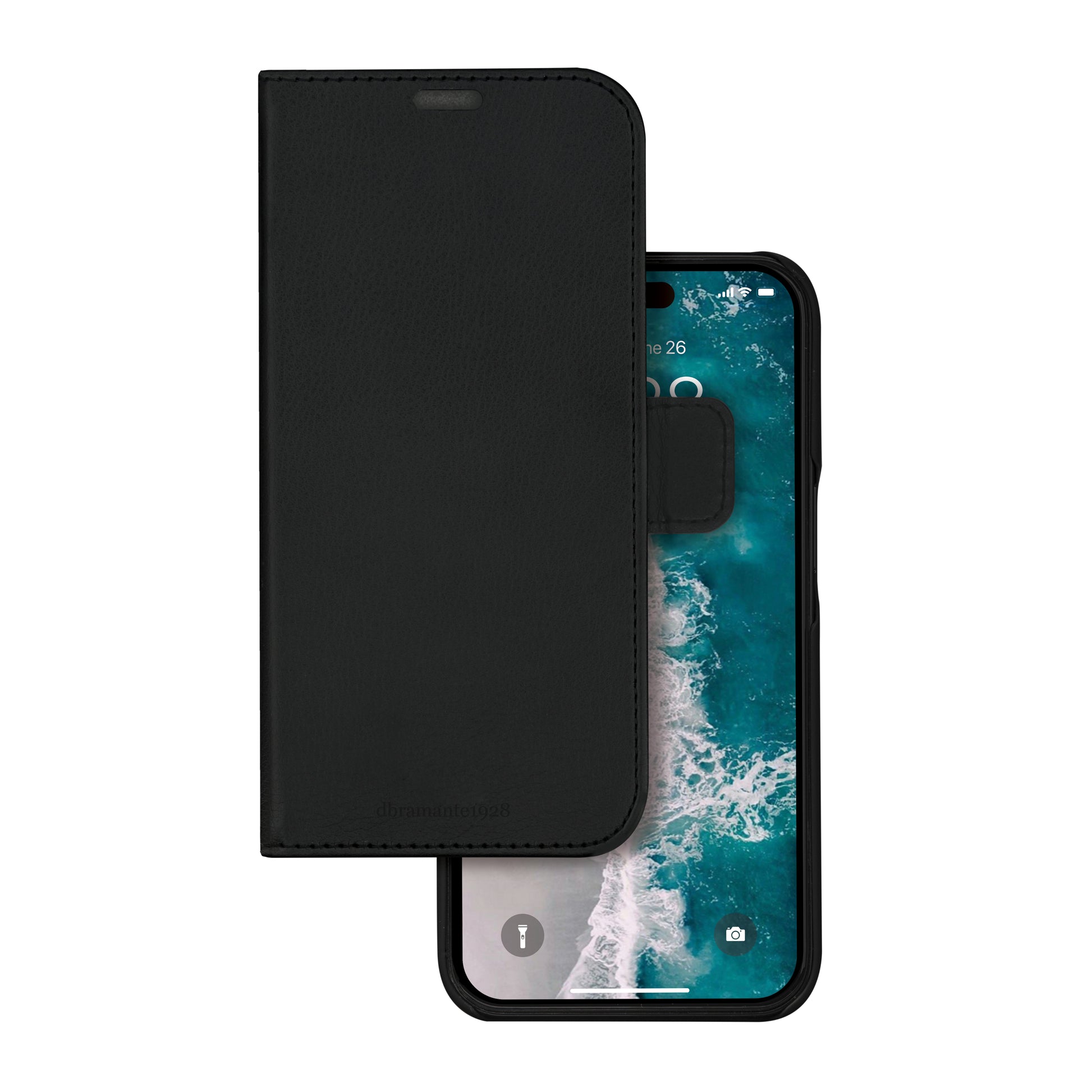 dbramante1928 Stockholm Folio – für Apple iPhone 15 Pro Max, Schwarz, Magnetverschluss