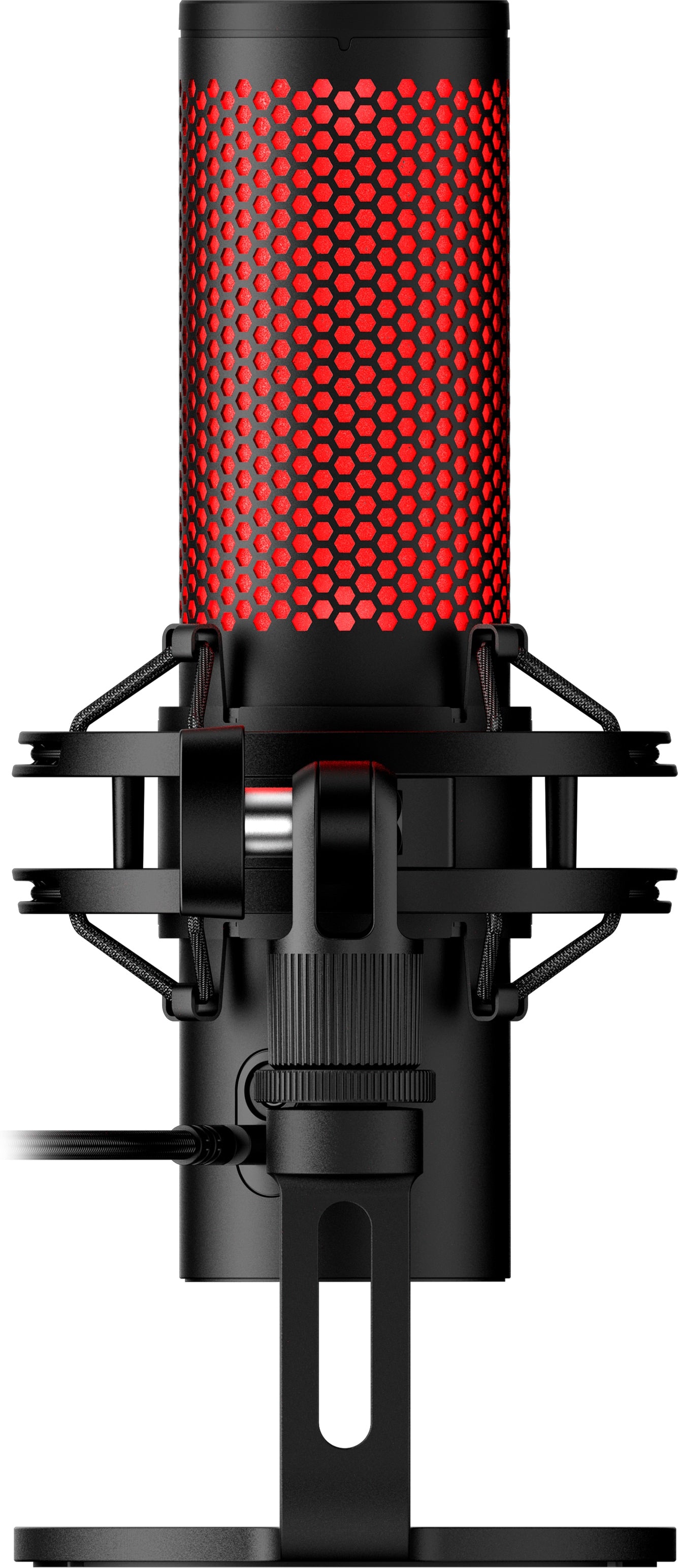 HyperX QuadCast 2 Tischmikrofon – USB-A/3,5 mm Klinke, Niere, 24 Bit/96 kHz – Schwarz
